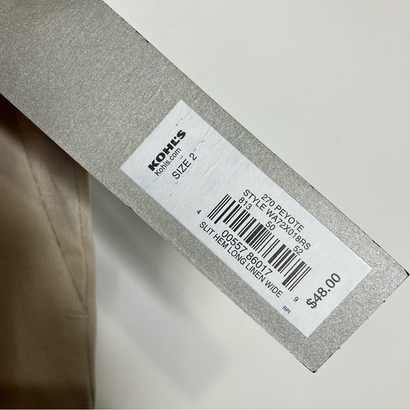 Apt. 9 slit hem long linen wide leg pants cream size 2 new with tags! - Picture 5 of 10